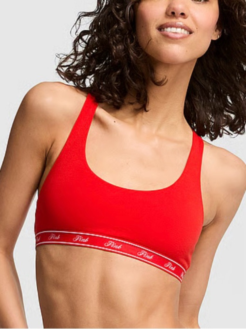 PINK Victoria's Secret Classic Scoop Red Sports Bra
